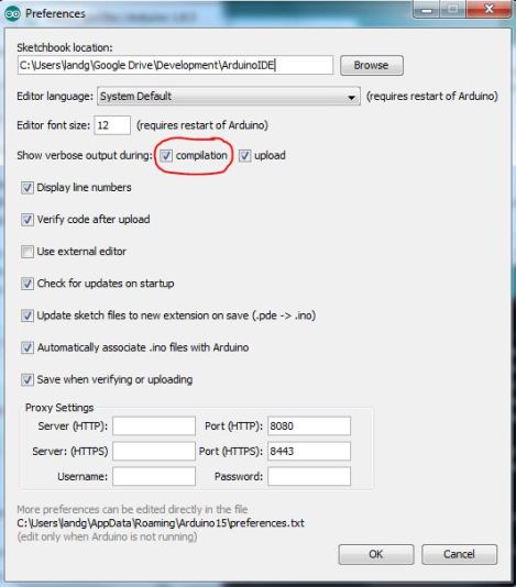 ArduinoVerboseSetting