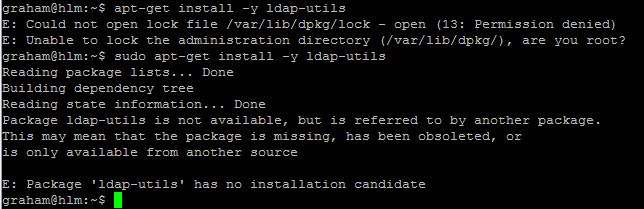 1. missing ldap-utils