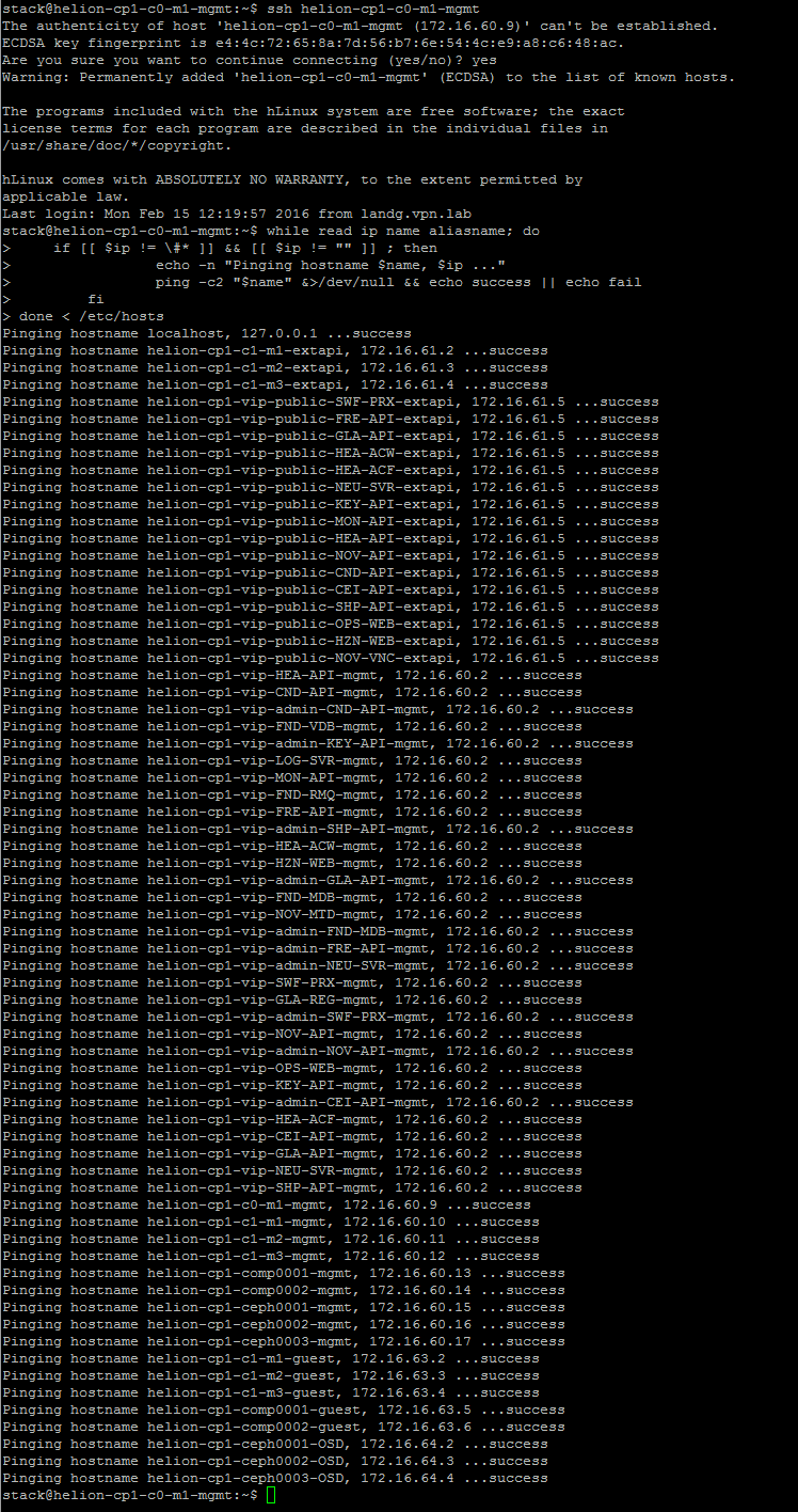 basic networking check