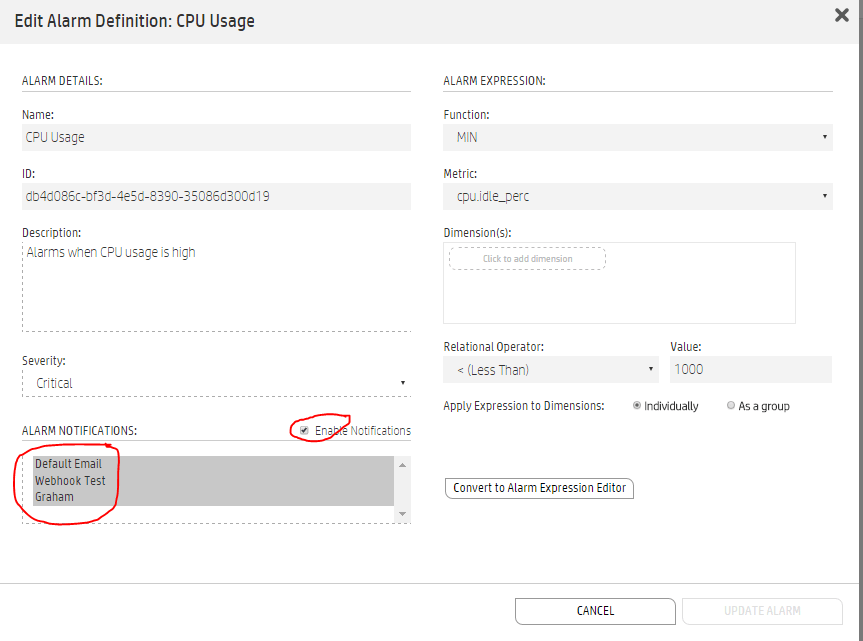 Notification Selection
