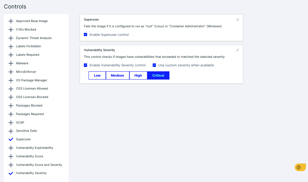 Image Assurance Policy Controls Example