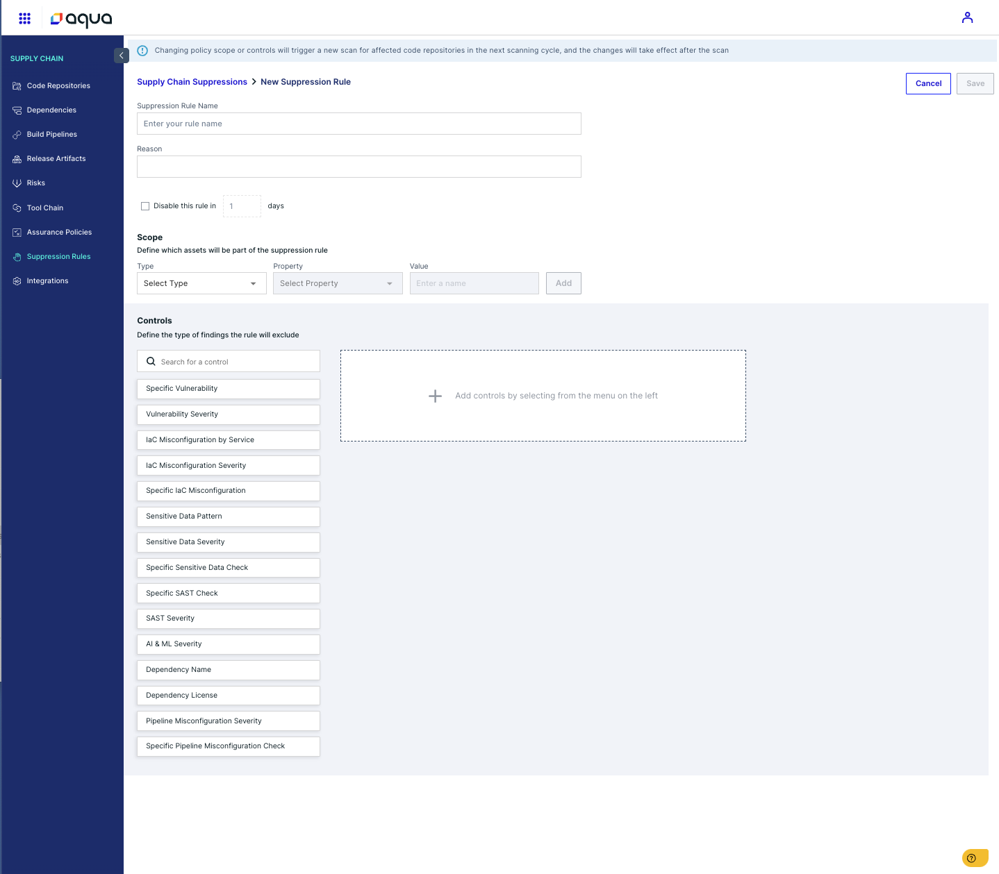 Supply Chain Suppressions