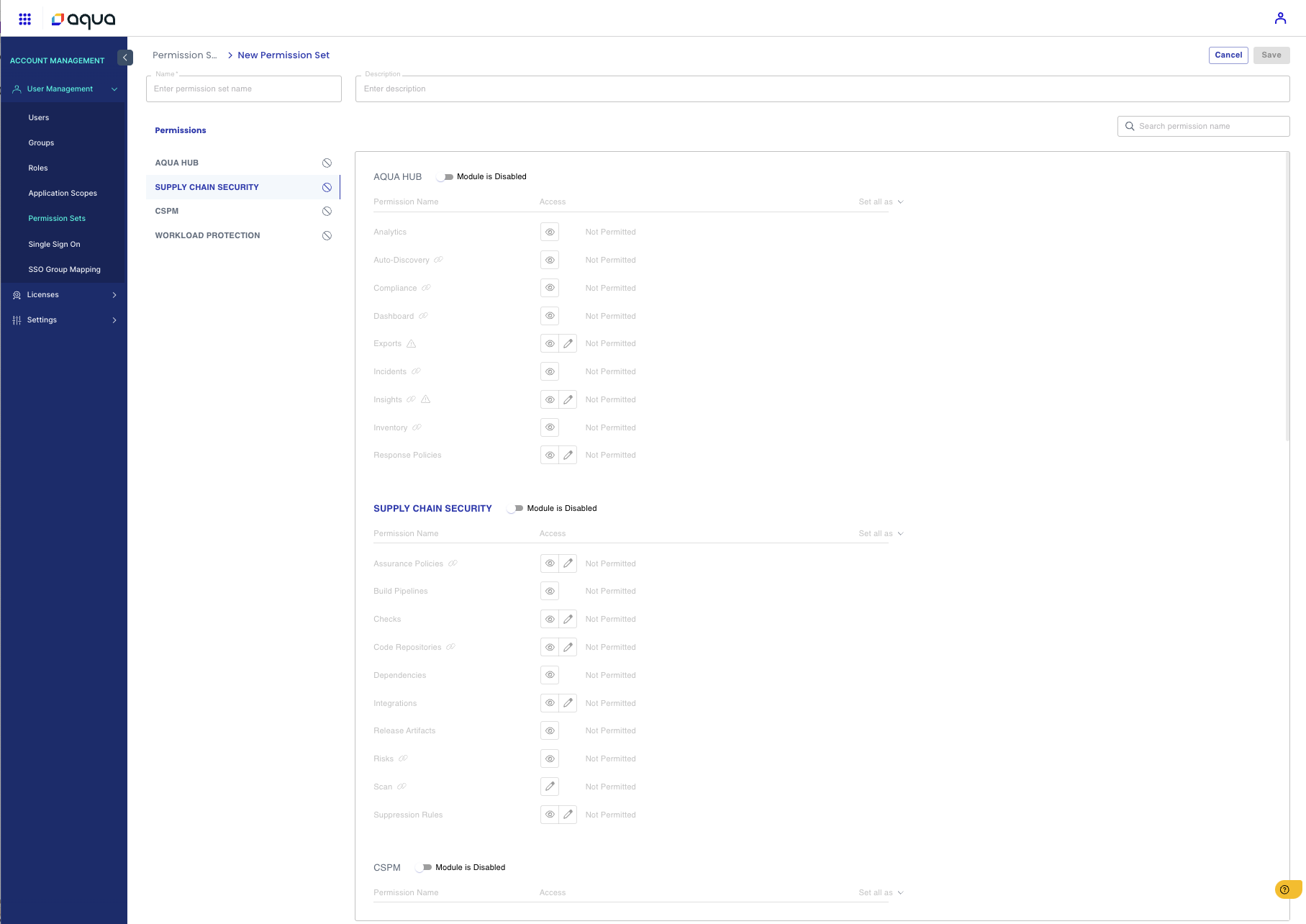 RBAC Permission Sets